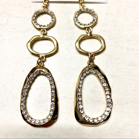 Neiman Marcus Drop Earrings - Gold/Crystal - Picture 3 of 5